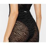 Maniere De Voir  Black Zebra Print Bodysuit In Size 2 Photo 8