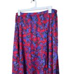 Vintage Red Floral Paisley Print Maxi Skirt Elastic Waist Women's Size 18 Photo 1