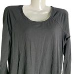 Lululemon Pullover Long Sleeve Shirt S Black Round Neck High Low Stretch Photo 1