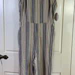 Gypsies & Moondust  Striped Jumpsuit Women's Large‎ Linen Blend Casual Coastal Photo 0