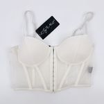 Say What? Say What White See Through Mesh Bra Crop Top Size Medium Photo 6