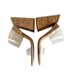 Schutz  Victorie Beige Cork & Transparent Vinyl Block Heel Sandals Womens Size 10 Photo 2