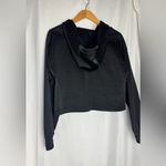 Forever 21 Black Cropped Hoodie with Front Pocket zipper pull long sleeve Small Photo 5