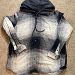 American Eagle AE Oversized Hooded Flannel Shacket Photo 4