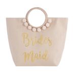 SHIRALEAH CHICAGO MIA BLUSH BRIDESMAID BRIDAL POMPOM TOTE White Photo 0