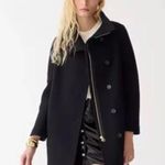 J.Crew Nello Gori Italian Stadium Cloth Villa Cocoon Black Wool Coat Size 2 Tall Photo 7