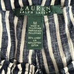 Ralph Lauren Linen Blend Wide Leg Pants Womens Medium Navy Blue White Stripe Photo 3