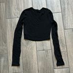 Black Fitted Crop Long Sleeve Tee Photo 3