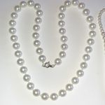 2 Vintage Faux Pearl Beaded Boho Retro Necklaces White Photo 6