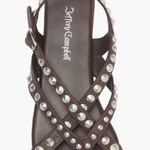 Jeffrey Campbell NEW  Xanthe Slingback Sandal Studded Chocolate Brown SZ-8 Photo 6
