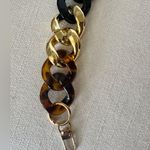 Chunky Tortoiseshell Gold and Black Large Flat Chain Strap Photo 4