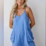 New In Women’s Romper Blue With Pocket Size M Size M Photo 1