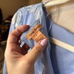 Flying Tomato Womens Light Blue Floral Ruffle Sheer Long Sleeve Dress Photo 1