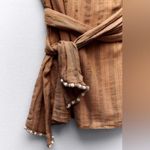 ZARA NWT  Asymmetric One Shoulder Wrap Halter Beaded Boho Top Photo 2