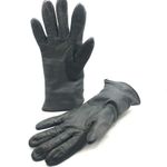 VINTAGE BERMANS GRAY LEATHER WITH BLACK TRIM LINED GLOVES (M) Photo 0