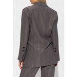 Ganni Drapey Cut Out Double Breasted Blazer Gray Womens Size 32 US XS Photo 5