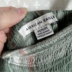 American Eagle  Green White Plaid Smocked Wide Leg Jumpsuit Photo 2