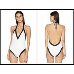 Trina Turk 💕💕 Jacquard Plunge One Piece Swimsuit Photo 3