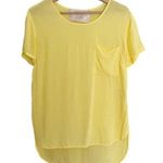Bella Dahl  Hi Low T-Shirt Womens Size S Chest Pocket‎ Yellow Flowy Photo 0