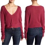Free People Me Twisted Sweater Top Raspberry Sz small Photo 1