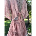 Free People New Size L Lala Lace Mini Dress $128 Pink Sexy Boho Chic Festival Photo 8