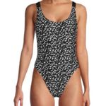 Calvin Klein Women's Black and White One-Piece Swimsuit - Size Medium Photo 0
