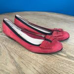Salvatore Ferragamo  Red Suede Bow Ballet Pumps Block Kitten Heel Women’s Size 8 Photo 0