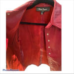 Comme Toojoors Red Leather Jacket​‎ Size XS Photo 2
