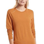 Athleta NWT Outbound Long Sleeve Top Burnt Orange Clay Size Small Supima Cotton Photo 0