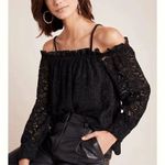 Anthropologie  Eri + Ali Black Lace Off the Shoulder Long Sleeve Blouse, XS NWT Photo 6