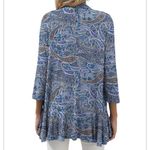 Paisley Open Front Cardigan Sweater/Kimono Blue Size XL Photo 1