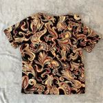 Uniform Petite JohnPaulRichard Black Red Gold Paisley Business Top Size Medium Photo 8