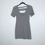 Happening in the present Black & White Stripe Mini Dress Size XS Photo 3