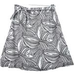 Talbots Irish Linen A-Line Wrap Skirt Brown White Leaf Print Knee Length 16W Photo 0