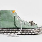 Free People Nan-Ku Couture Cruise Studded High Top Sneaker 40/ 9.5 Spring Mint Photo 3