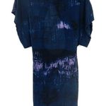 Yigal‎ Navy & Black Silk Open back zip Dress Size 4 Blue Photo 0
