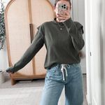 Free People We the Free Dark Olive Green Ruffle Long Sleeve Top Photo 0