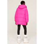 OOF WEAR Women's Neon Pink Long Sleeve High Neck Puffer Coat Size 38 Photo 2