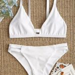 Zaful Ladder Cut White Bikini Photo 0