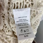 Ooh La La Ivory Open Crochet Fringe Blouse Top Small Photo 7