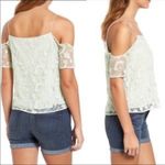 Hinge Lace Mesh Cold Shoulder Tank Top Spaghetti Strap Mint Green Medium New Photo 6