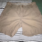 Bass Womens Brown Casual Chino Shorts Comfort Waist‎ Floral Lined Pockets Tan Size 6 Photo 0