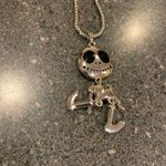 Retro skull necklace pendant Gray Photo 2