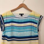Tommy Hilfiger Blue Yellow White Stripe Work Office Party Shift Dress Small S Photo 2
