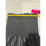 Commando ‎ Black Faux Leather Smocked Strapless Dress S/M Photo 4