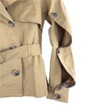 N12H Trench Jacket Women XS Tan Button Up Sleeve Boho City Chick Contemporary Photo 8