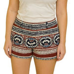 Loft Bloomstripe Riviera Shorts - Burgundy - Mid-rise Photo 0