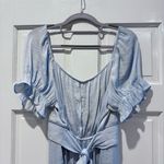 Mi Ami For Francesca’s Madilyn Tie Back Satin Mini Dress‎ Light Blue Size XL Photo 4