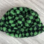 ASOS Green Check Fuzzy Bucket Hat Photo 1