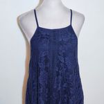 Ambiance Sleeveless Navy Blue Lace Mini Dress Size Medium Wedding Guest Dress Photo 3